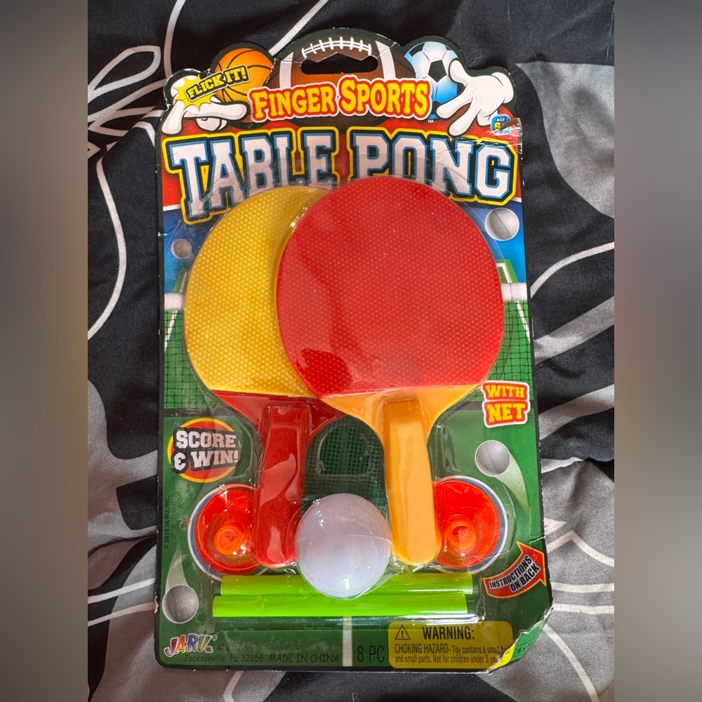 Source Unknown Finger Sports Table Pong Set - Red and Yellow